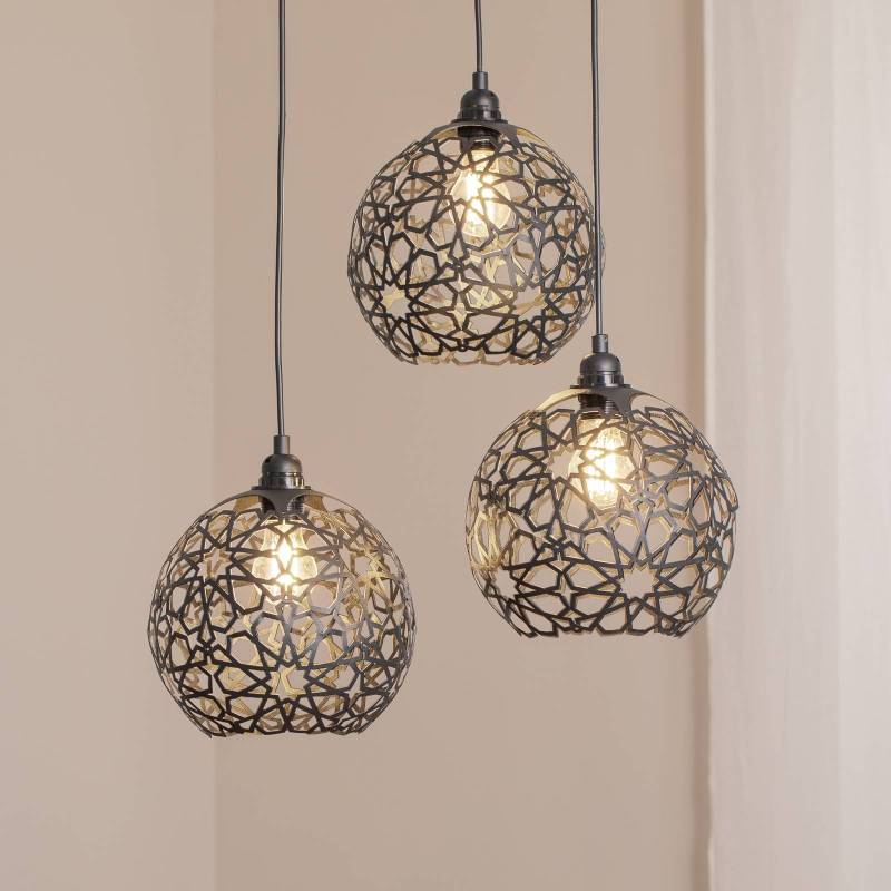 Hängelampe Fellini MR-787 3-flg. Rondell schwarz von Opviq