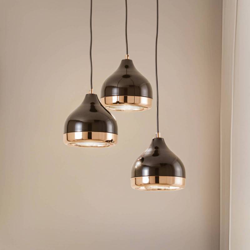 Hängelampe Yildo 6871 3-flg Rondell schwarz/kupfer Hängelampe Yildo 6871 3-flg Rondell schwarz/kupfer von Opviq