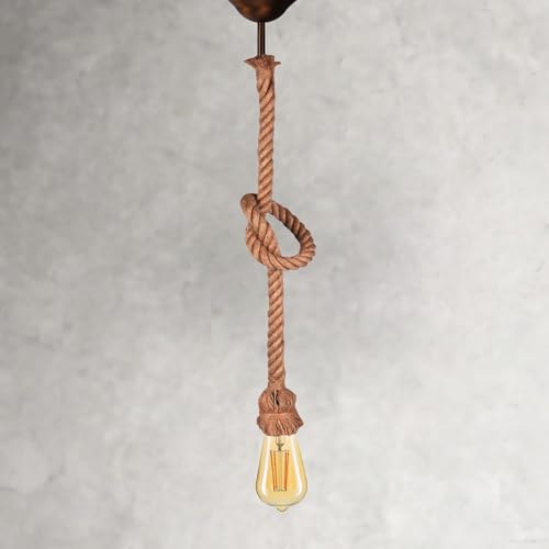 Handmade Cream Chandelier, 70 cm | 100% Rope Design, E27 Socket for Max 20W LED Bulb | Elegant Lighting for Modern Home Decor & Ambiance von Opviq