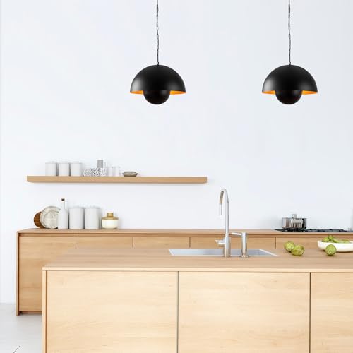 Modern Industrial Chandelier, Black Metal Body, 40 x 40 cm, Height 91 cm | E27 Socket, Max 40W | Stylish Scandinavian Design for Home & Office von Opviq