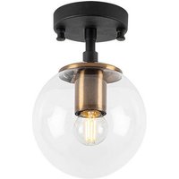 Opviq Deckenleuchte Atmaca bronze schwarz Metall Glas B/H/T/L/D: ca. 15x23x15x15x15 cm E14 1 Brennstellen von Opviq