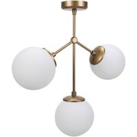 Opviq Deckenleuchte Damar gelb weiß Metall Glas B/H/T/L/D: ca. 15x43x15x43x15 cm E27 3 Brennstellen Opviq Deckenleuchte Damar gelb weiß Metall Glas B/H/T/L/D: ca. 15x43x15x43x15 cm E27 3 Brennstellen von Opviq