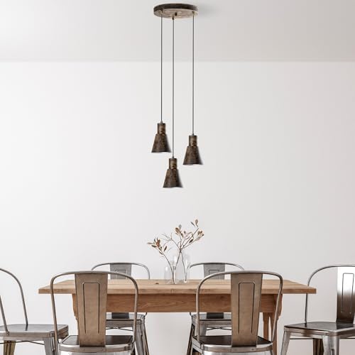 Opviq Elegant Adjustable Chandelier, Antiquation Finish, 40 cm Diameter | Metal Body, 3 x E27 Socket, Height 75-114 cm | Perfect for Modern Living Spaces Opviq Elegant Adjustable Chandelier, Antiquation Finish, 40 cm Diameter | Metal Body, 3 x E27 Socket, Height 75-114 cm | Perfect for Modern Living Spaces von Opviq
