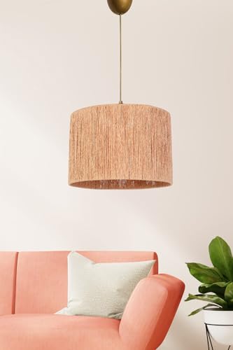 Opviq Elegant Beige Chandelier, 20 cm Height, 30 cm Width, E27 Max 40W, Plastic Body with Cotton Cap, Adjustable Cable (60 cm) | Perfect for Modern Decor von Opviq