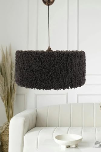 Opviq Elegant Black Chandelier, Adjustable Height 19-59 cm, Plastic Body, 31 cm Cap Diameter, E27 Socket (Max 40W) | Stylish Lighting for Modern Spaces von Opviq