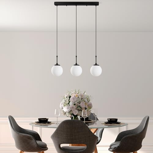Opviq Elegant Black Chandelier, Adjustable Height 40-115 cm, Metal Body, 3 x E14 Max 40W, 65 x 15 x 115 cm | Perfect for Modern Living Spaces, IP20 von Opviq