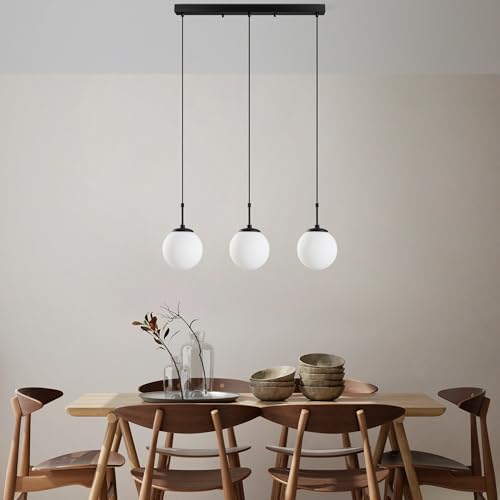 Opviq Elegant Black Chandelier, Adjustable Height 40-120 cm, Metal Body, 87 x 20 x 120 cm | 3 x E27 Socket, Perfect for Modern Living Spaces, IP20 von Opviq