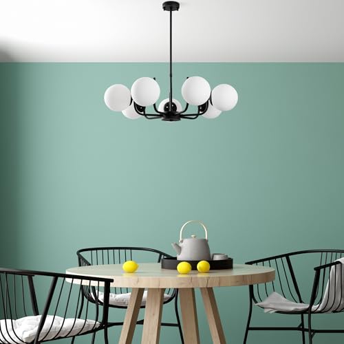 Opviq Elegant Black Chandelier, Metal Body, 74 cm Diameter, Height 30-70 cm | 7 x E14 Max 40W Sockets, Stylish Lighting for Modern Spaces, IP20 Rated Opviq Elegant Black Chandelier, Metal Body, 74 cm Diameter, Height 30-70 cm | 7 x E14 Max 40W Sockets, Stylish Lighting for Modern Spaces, IP20 Rated von Opviq