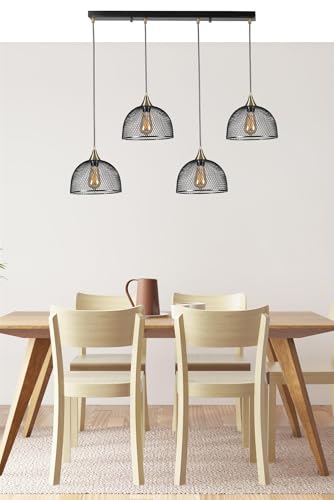 Opviq Elegant Black Chandelier, Metal Body, Adjustable Height, Antique Coated Finish, 25 cm Cap, 65 cm Base Plate | E27 Socket, Max 40W | Perfect for Modern Spaces Opviq Elegant Black Chandelier, Metal Body, Adjustable Height, Antique Coated Finish, 25 cm Cap, 65 cm Base Plate | E27 Socket, Max 40W | Perfect for Modern Spaces von Opviq