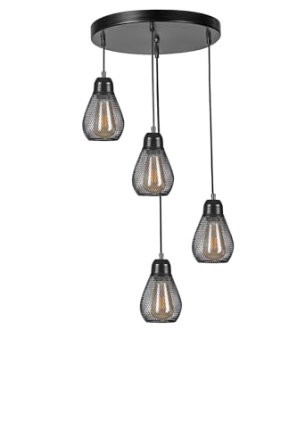 Opviq Elegant Black Chandelier, Metal Body, Adjustable Height 70 cm, 10 cm Cap Diameter, E27 Socket Max 40W | Stylish Lighting for Modern Spaces Opviq Elegant Black Chandelier, Metal Body, Adjustable Height 70 cm, 10 cm Cap Diameter, E27 Socket Max 40W | Stylish Lighting for Modern Spaces von Opviq