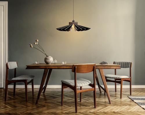 Opviq Elegant Black Daisy Chandelier, Adjustable Cable, 45 cm Height, E27 Socket, MDF Body (3 mm) | Scandinavian Design for Modern Spaces von Opviq