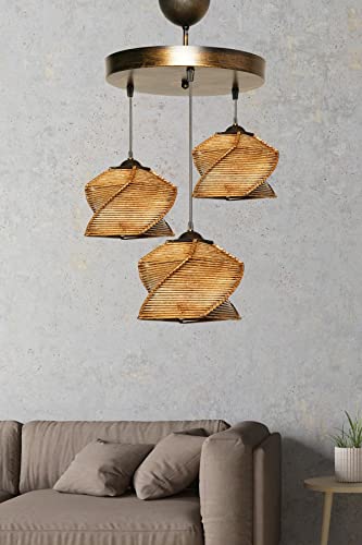 Opviq Elegant Bohemian Chandelier, Metal Body, 35 cm Diameter, 85 cm Height | Antiquation Finish, 3 x E27 Max 40W | Perfect for Glam & Scandinavian Decor Opviq Elegant Bohemian Chandelier, Metal Body, 35 cm Diameter, 85 cm Height | Antiquation Finish, 3 x E27 Max 40W | Perfect for Glam & Scandinavian Decor von Opviq