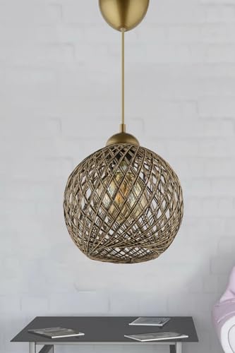 Opviq Elegant Chandelier, Black & Gold, 22 cm Diameter, 54 cm Height | Plastic Body, Cotton Cap, E27 Socket Max 40W | Glamorous Scandinavian & Country Design Opviq Elegant Chandelier, Black & Gold, 22 cm Diameter, 54 cm Height | Plastic Body, Cotton Cap, E27 Socket Max 40W | Glamorous Scandinavian & Country Design von Opviq