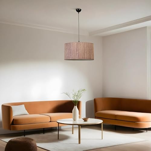 Opviq Elegant Chandelier with Metal Body & Bamboo Cap, 45 cm Diameter, Adjustable Height, E27 Socket, Brown & Black | Perfect for Modern Interiors Opviq Elegant Chandelier with Metal Body & Bamboo Cap, 45 cm Diameter, Adjustable Height, E27 Socket, Brown & Black | Perfect for Modern Interiors von Opviq