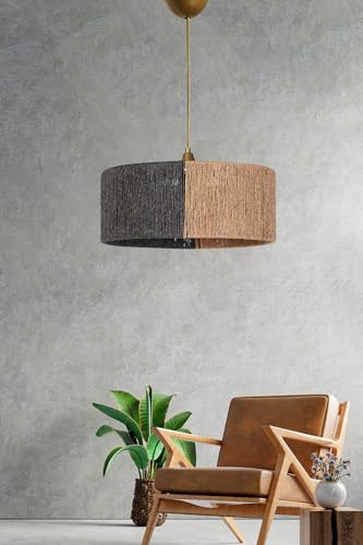 Opviq Elegant Chandelier with Plastic Body, Grey & Mink, 12 cm Height, 30 cm Width, E27 Socket Max 40W, Includes 52 cm Cable | Perfect for Modern Decor von Opviq