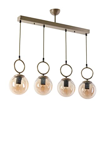 Opviq Elegant Copper Chandelier, 65 cm Length, 16 cm Diameter, 70 cm Height | 100% Metal, Adjustable Height, E27 Socket | Glam Scandinavian Design von Opviq