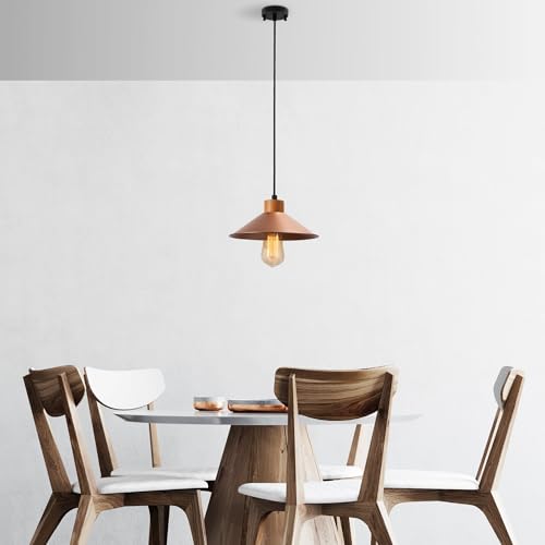Opviq Elegant Copper Chandelier with Metal Body & Wooden Base, 103 x 24 cm, Adjustable Height, E27 Socket, IP20 | Perfect for Modern Living Spaces Opviq Elegant Copper Chandelier with Metal Body & Wooden Base, 103 x 24 cm, Adjustable Height, E27 Socket, IP20 | Perfect for Modern Living Spaces von Opviq