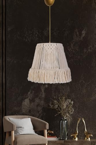 Opviq Elegant Cream Chandelier, 29 cm Height, 30 cm Width, E27 Max 40W, Plastic Body with Cotton Cap, Adjustable Cable Height 69 cm | Perfect for Modern Decor Opviq Elegant Cream Chandelier, 29 cm Height, 30 cm Width, E27 Max 40W, Plastic Body with Cotton Cap, Adjustable Cable Height 69 cm | Perfect for Modern Decor von Opviq