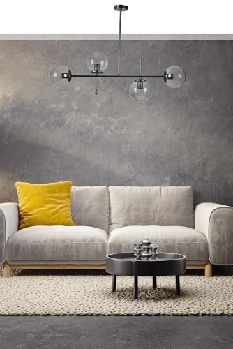 Opviq Elegant Dark Grey Chandelier, Metal Body, 65 cm Height, 90 cm Base Plate, E27 Socket Max 40W | Stylish Lighting for Modern Spaces Opviq Elegant Dark Grey Chandelier, Metal Body, 65 cm Height, 90 cm Base Plate, E27 Socket Max 40W | Stylish Lighting for Modern Spaces von Opviq