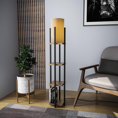 Opviq Elegant Floor Lamp with Metal Body, Black & Gold, 130 cm Height | 25 cm Width, E27 Socket, 40W Max | Stylish Lighting for Modern Home Decor von Opviq