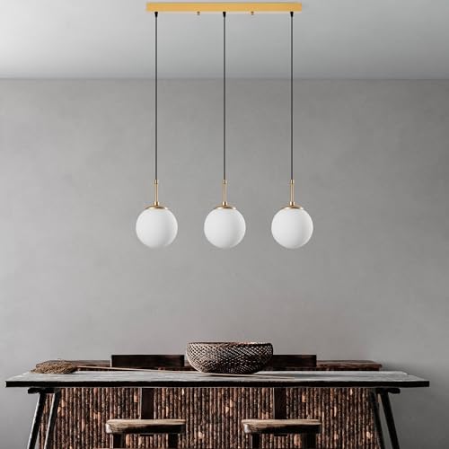 Opviq Elegant Gold Chandelier, Adjustable Height 40-120 cm, Metal Body, 87 x 20 x 120 cm, 3 x E27 Max 40W, Perfect for Modern Living Spaces, IP20 Rated von Opviq