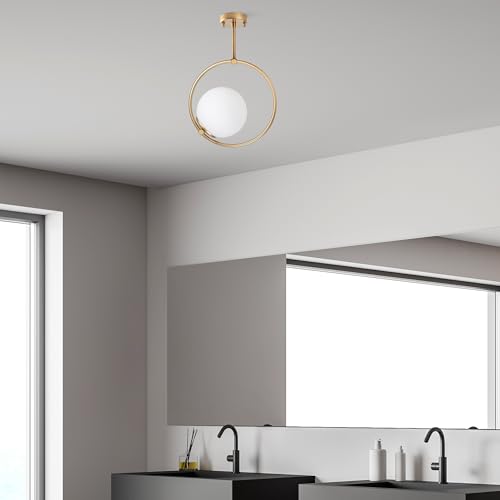 Opviq Elegant Gold Chandelier, Metal Body, 26 x 15 x 39 cm | Non-Adjustable Height, E27 Socket, Max 40W | Stylish Lighting for Modern Spaces, IP20 Rated von Opviq