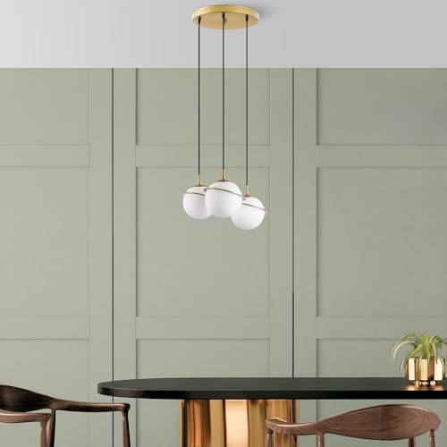 Opviq Elegant Gold Chandelier, Metal Body, 36 cm Width, Adjustable Height (22-167 cm), 3 x E14 Max 40W | Stylish Lighting for Modern Spaces, IP20 Rated von Opviq