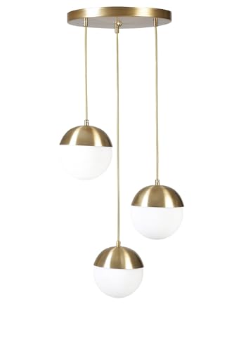 Opviq Elegant Gold & White Chandelier, Adjustable Height 70 cm, Metal Body with Antique Coating, 15 cm Cap Diameter, E27 Socket, Perfect for Modern Spaces. Opviq Elegant Gold & White Chandelier, Adjustable Height 70 cm, Metal Body with Antique Coating, 15 cm Cap Diameter, E27 Socket, Perfect for Modern Spaces. von Opviq
