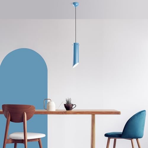 Opviq Elegant Light Blue Chandelier, Adjustable Height 37-114 cm, Metal Body, Ø8 cm Cap, 1 x E27 Socket, Perfect for Modern Decor | IP20 Rated Opviq Elegant Light Blue Chandelier, Adjustable Height 37-114 cm, Metal Body, Ø8 cm Cap, 1 x E27 Socket, Perfect for Modern Decor | IP20 Rated von Opviq