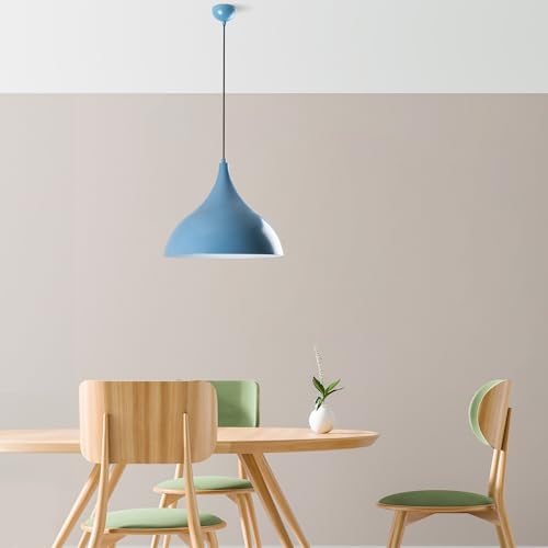 Opviq Elegant Light Blue Chandelier, Adjustable Height 42-133 cm, Metal Body, Ø41 cm, E27 Socket, Perfect for Modern Decor | Stylish & Functional Lighting von Opviq