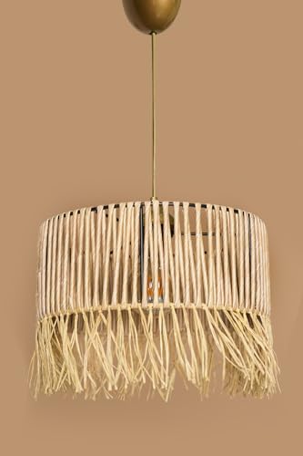Opviq Elegant Macrame Chandelier, Natural Color, 30 cm Width x 13 cm Height, E27 Socket Max 40W, Stylish Plastic Body, Perfect for Modern Decor Opviq Elegant Macrame Chandelier, Natural Color, 30 cm Width x 13 cm Height, E27 Socket Max 40W, Stylish Plastic Body, Perfect for Modern Decor von Opviq