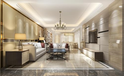Opviq Elegant Metal Chandelier, Antiquation Finish, 90 cm Length, 60 cm Diameter | 6 x E14 Max 4W | Modern Glam Design for Stylish Interiors Opviq Elegant Metal Chandelier, Antiquation Finish, 90 cm Length, 60 cm Diameter | 6 x E14 Max 4W | Modern Glam Design for Stylish Interiors von Opviq