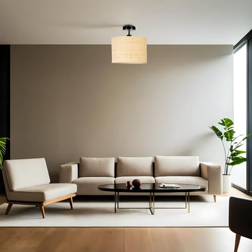 Opviq Elegant Metal Chandelier with Bamboo Cap, 30 cm Diameter, 30 cm Height | E27 Socket, Max 40W | Gold, Black & Beige | Stylish Lighting for Modern Spaces Opviq Elegant Metal Chandelier with Bamboo Cap, 30 cm Diameter, 30 cm Height | E27 Socket, Max 40W | Gold, Black & Beige | Stylish Lighting for Modern Spaces von Opviq