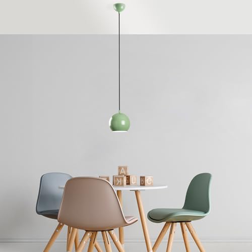 Opviq Elegant Mint Chandelier, Adjustable Height 20-111 cm, Metal Body, Ø15 cm Shade, E27 Socket, Perfect for Modern Spaces, Stylish & Functional Design von Opviq