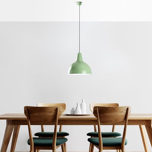 Opviq Elegant Mint Chandelier, Adjustable Height 32-121 cm, Metal Body, Ø30 cm Shade, E27 Socket, Perfect for Modern Spaces, Stylish & Functional Design von Opviq