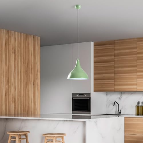 Opviq Elegant Mint Chandelier, Adjustable Height 33-122 cm, Metal Body, Ø22 cm Shade, E27 Socket, Perfect for Modern Decor | Stylish Lighting Solution von Opviq