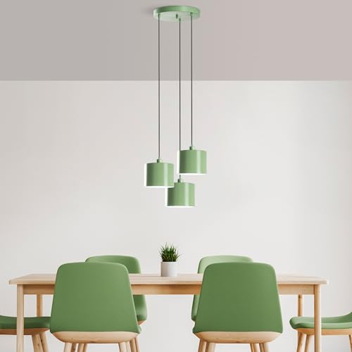 Opviq Elegant Mint Chandelier, Metal Body, 45 cm Diameter, Adjustable Height 75-110 cm, 3 x E27 Socket, Perfect for Modern Living Spaces, Stylish Lighting von Opviq