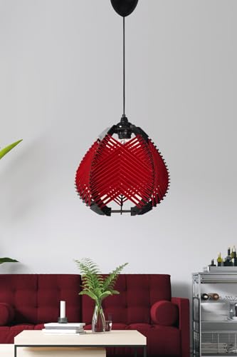Opviq Elegant Red Chandelier, 30 cm Height, 25 cm Width, E27 Socket Max 40W, Plastic Body & Cotton Cap, Adjustable Cable 70 cm | Perfect for Modern Decor Opviq Elegant Red Chandelier, 30 cm Height, 25 cm Width, E27 Socket Max 40W, Plastic Body & Cotton Cap, Adjustable Cable 70 cm | Perfect for Modern Decor von Opviq