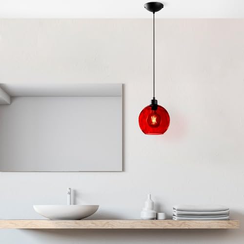 Opviq Elegant Red Chandelier, Adjustable Height 40-120 cm, Metal Body, Ø20 cm Cap, Ø14 cm Base, 1 x E27 Socket, Perfect for Modern Decor | IP20 Rated Opviq Elegant Red Chandelier, Adjustable Height 40-120 cm, Metal Body, Ø20 cm Cap, Ø14 cm Base, 1 x E27 Socket, Perfect for Modern Decor | IP20 Rated von Opviq