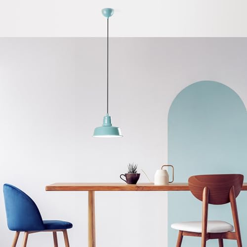 Opviq Elegant Turquoise Chandelier, Adjustable Height 21-108 cm, Metal Body, Ø19 cm Cap, 1 x E27 Socket, Perfect for Modern Decor | IP20 Rated von Opviq