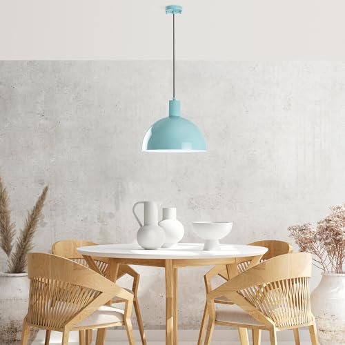 Opviq Elegant Turquoise Chandelier, Adjustable Height 28-117 cm, Metal Body, Ø30 cm Shade, E27 Socket, Perfect for Modern Living Spaces | IP20 Rated von Opviq