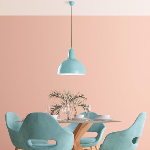 Opviq Elegant Turquoise Chandelier, Adjustable Height 32-121 cm, Metal Body, Ø30 cm Shade, E27 Socket, Perfect for Modern Living Spaces, Stylish Lighting Solution von Opviq