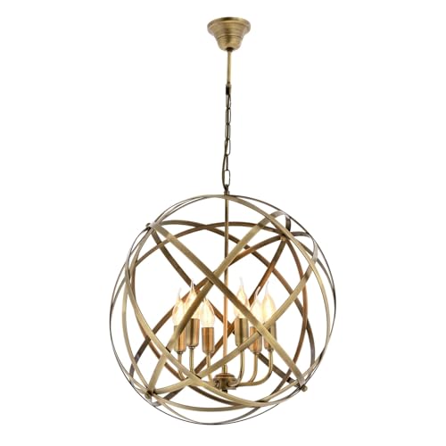 Opviq Elegant Vintage Chandelier, Metal Body, 90 cm Height, 50 cm Diameter, 6 x E14 Max 40W, Copper Finish | Modern Glam Design for Stylish Interiors Opviq Elegant Vintage Chandelier, Metal Body, 90 cm Height, 50 cm Diameter, 6 x E14 Max 40W, Copper Finish | Modern Glam Design for Stylish Interiors von Opviq