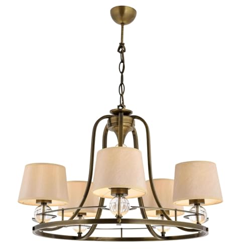 Opviq Elegant Vintage Chandelier, Metal Body & Glass Cap, 85 cm Height, 65 cm Diameter, 5 x E27 Max 40W | Modern American Traditional Glam Design Opviq Elegant Vintage Chandelier, Metal Body & Glass Cap, 85 cm Height, 65 cm Diameter, 5 x E27 Max 40W | Modern American Traditional Glam Design von Opviq