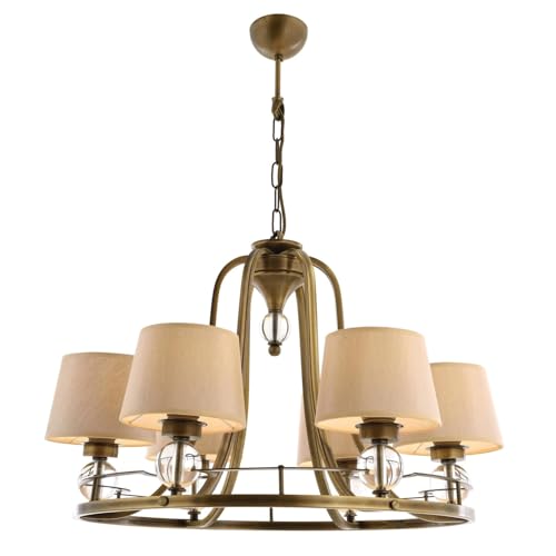 Opviq Elegant Vintage Chandelier, Metal Body & Glass Cap, 85 cm Height, 65 cm Diameter, 6 x E27 Max 40W | Perfect for Modern & Traditional Spaces Opviq Elegant Vintage Chandelier, Metal Body & Glass Cap, 85 cm Height, 65 cm Diameter, 6 x E27 Max 40W | Perfect for Modern & Traditional Spaces von Opviq