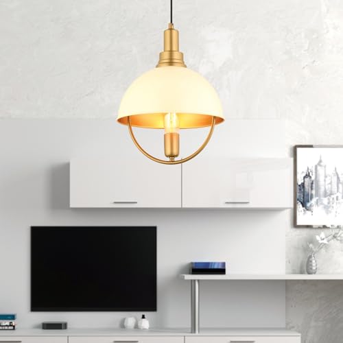 Opviq Elegant White Chandelier, Adjustable Height 38-138 cm, Metal Body, Ø30 cm, E27 Socket (Max 40W) | Perfect for Modern Living Spaces, IP20 Rated von Opviq