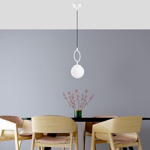 Opviq Elegant White Chandelier, Metal Body, 15 cm Width, Adjustable Height (41-127 cm), 3 x E14 Max 40W | Stylish Lighting for Modern Spaces, IP20 Rated von Opviq