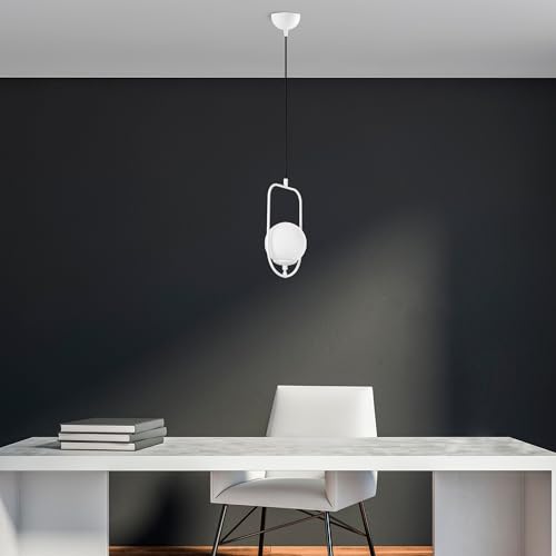 Opviq Elegant White Chandelier, Metal Body, 20 cm Width, Adjustable Height (42-171 cm), E14 Socket, IP20 | Perfect for Modern Living Spaces & Dining Areas von Opviq