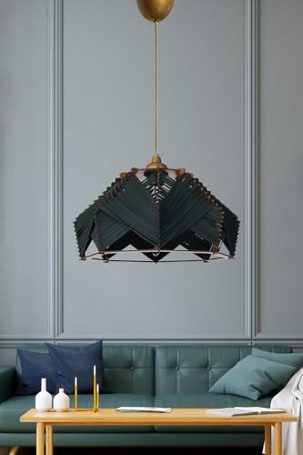 Opviq Emerald Green Chandelier, 20 cm Height x 35 cm Width, Plastic Body, E27 Socket (Max 40W), 60 cm Cable | Stylish Lighting for Modern Spaces von Opviq