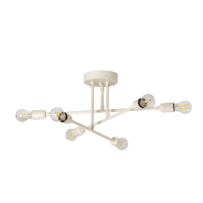 Opviq Flower Deckenleuchte Lampe Led Cremeweiß Metall Sechsflammig Ip20 E27 B-Ware von Opviq